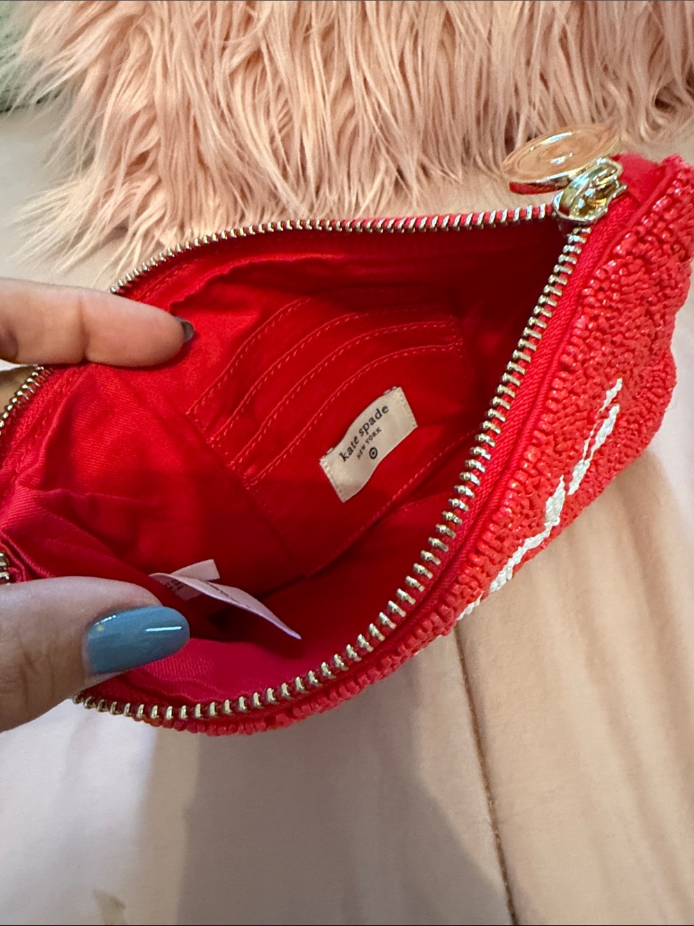kate spade Red Beaded 'Going to Target' Pouch - Picture 4 of 4